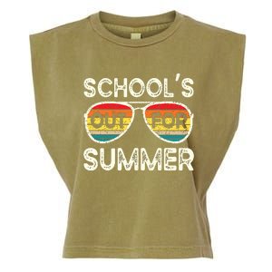 Retro Last Day Of School Schools Out For Summer Teacher Garment-Dyed Women's Muscle Tee