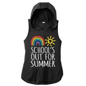 Retro Last Day Of School Schools Out For Summer Teacher Ladies PosiCharge Tri-Blend Wicking Draft Hoodie Tank