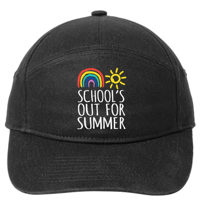 Retro Last Day Of School Schools Out For Summer Teacher 7-Panel Snapback Hat