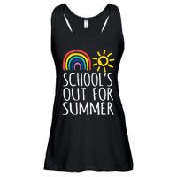 Retro Last Day Of School Schools Out For Summer Teacher Ladies Essential Flowy Tank