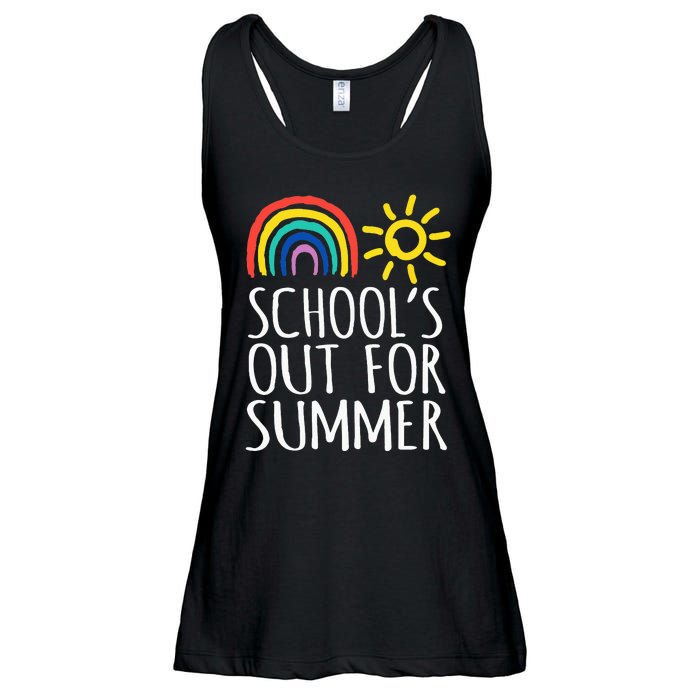 Retro Last Day Of School Schools Out For Summer Teacher Ladies Essential Flowy Tank