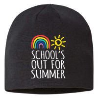 Retro Last Day Of School Schools Out For Summer Teacher Sustainable Beanie