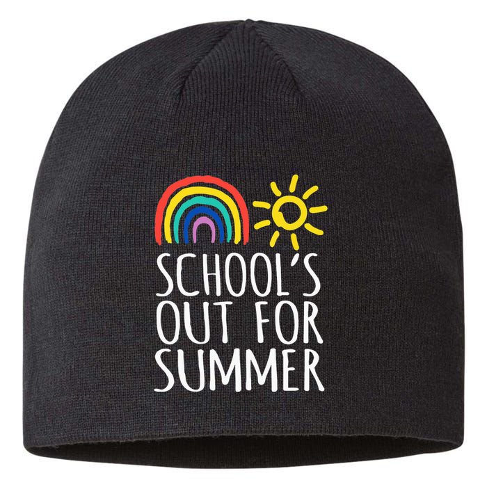 Retro Last Day Of School Schools Out For Summer Teacher Sustainable Beanie