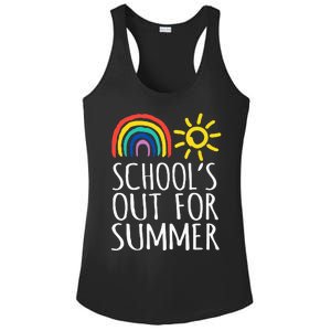 Retro Last Day Of School Schools Out For Summer Teacher Ladies PosiCharge Competitor Racerback Tank