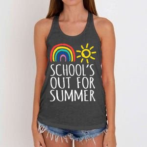 Retro Last Day Of School Schools Out For Summer Teacher Women's Knotted Racerback Tank