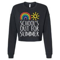 Retro Last Day Of School Schools Out For Summer Teacher Cropped Pullover Crew