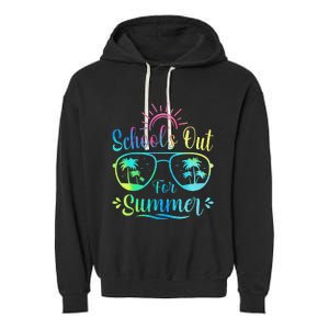 Retro Last Day Of School Schools Out Summer Teacher Garment-Dyed Fleece Hoodie