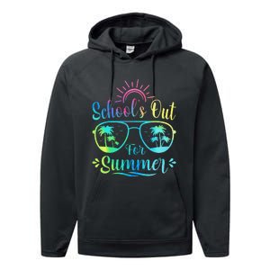 Retro Last Day Of School Schools Out Summer Teacher Performance Fleece Hoodie