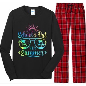 Retro Last Day Of School Schools Out Summer Teacher Long Sleeve Pajama Set