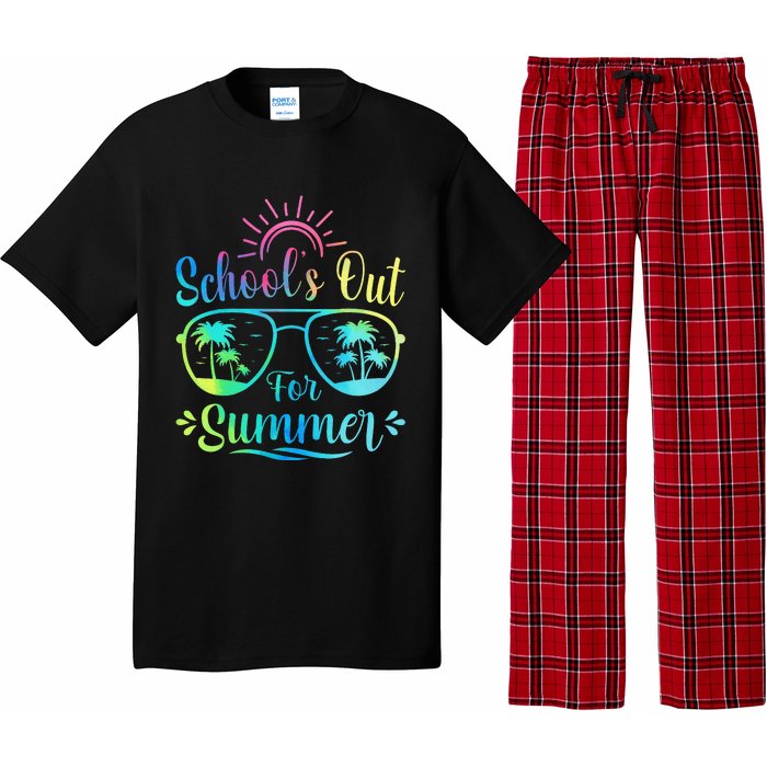 Retro Last Day Of School Schools Out Summer Teacher Pajama Set