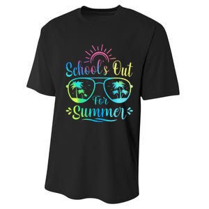 Retro Last Day Of School Schools Out Summer Teacher Performance Sprint T-Shirt