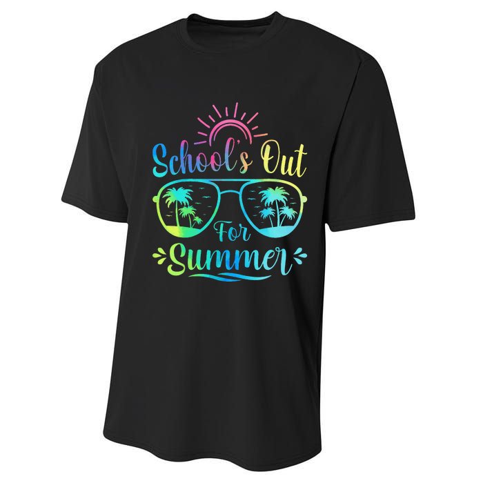 Retro Last Day Of School Schools Out Summer Teacher Performance Sprint T-Shirt