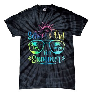 Retro Last Day Of School Schools Out Summer Teacher Tie-Dye T-Shirt