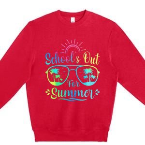 Retro Last Day Of School Schools Out Summer Teacher Premium Crewneck Sweatshirt