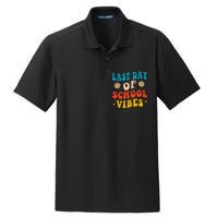 Retro Last Day Of School Schools Out Summer Teacher Dry Zone Grid Polo