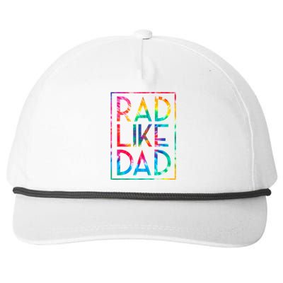 Rad Like Dad Tie Dye Funny Fathers Day Snapback Five-Panel Rope Hat