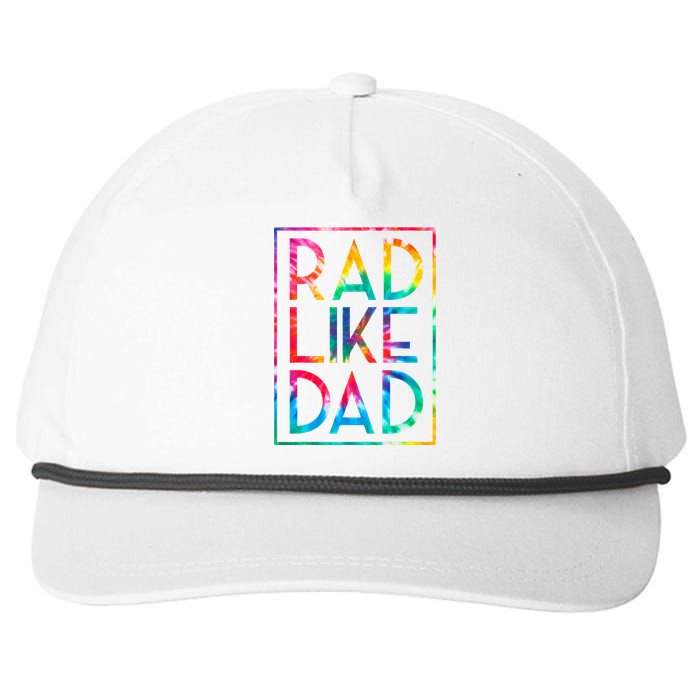 Rad Like Dad Tie Dye Funny Fathers Day Snapback Five-Panel Rope Hat