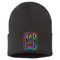 Rad Like Dad Tie Dye Funny Fathers Day Sustainable Knit Beanie