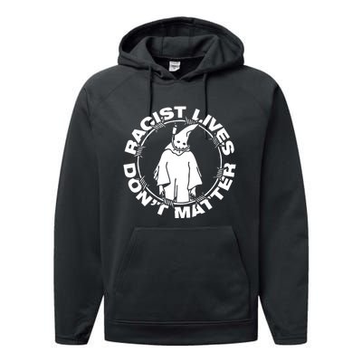 Racist Lives Dont Matter Black Funny Anti Racism Performance Fleece Hoodie