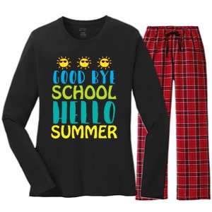 Retro Last Day of School Schools Out for Summer Teacher Women's Long Sleeve Flannel Pajama Set 