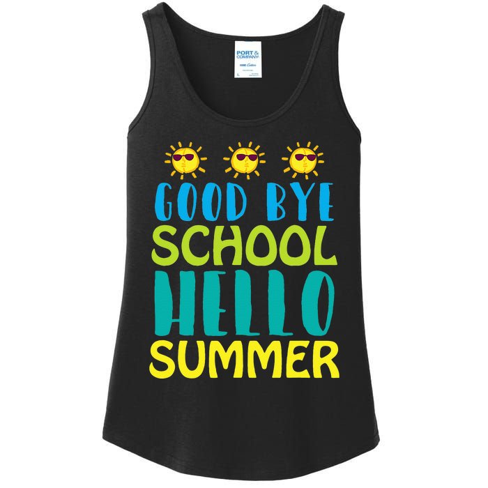 Retro Last Day of School Schools Out for Summer Teacher Ladies Essential Tank