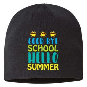 Retro Last Day of School Schools Out for Summer Teacher Sustainable Beanie