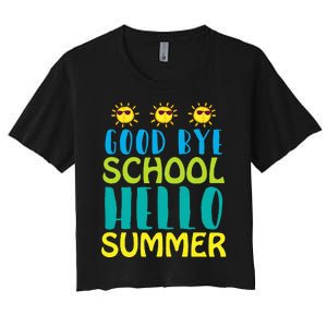 Retro Last Day of School Schools Out for Summer Teacher Women's Crop Top Tee