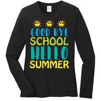 Retro Last Day of School Schools Out for Summer Teacher Ladies Long Sleeve Shirt