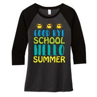 Retro Last Day of School Schools Out for Summer Teacher Women's Tri-Blend 3/4-Sleeve Raglan Shirt