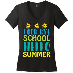 Retro Last Day of School Schools Out for Summer Teacher Women's V-Neck T-Shirt