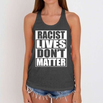 Racist Lives Don't Matter Women's Knotted Racerback Tank