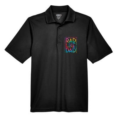 Rad Like Dad Tie Dye Funny Fathers Day Men's Origin Performance Pique Polo