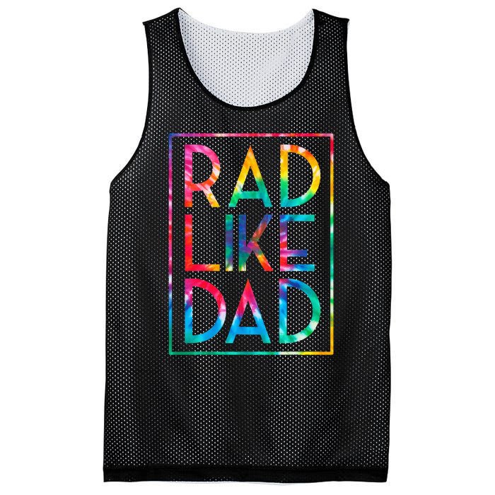 Rad Like Dad Tie Dye Funny Fathers Day Mesh Reversible Basketball Jersey Tank