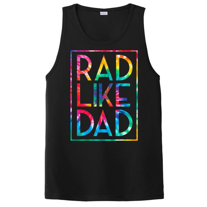 Rad Like Dad Tie Dye Funny Fathers Day PosiCharge Competitor Tank