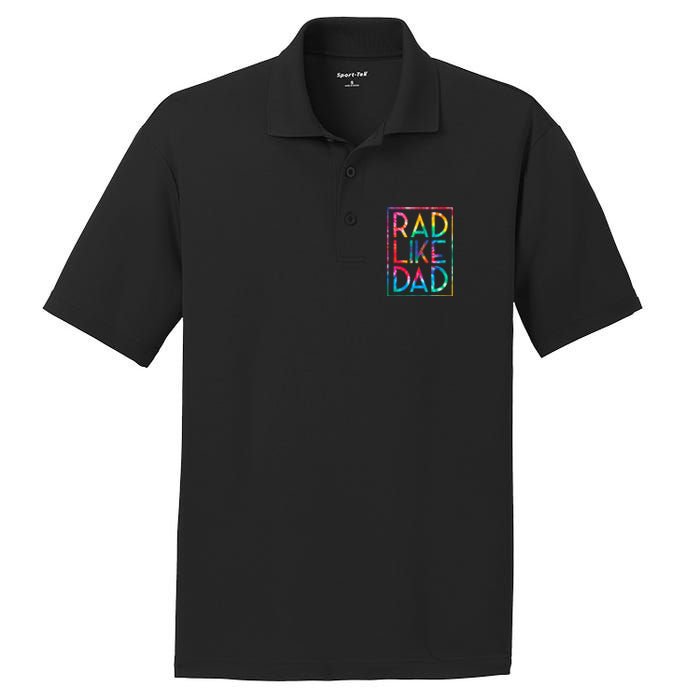 Rad Like Dad Tie Dye Funny Fathers Day PosiCharge RacerMesh Polo