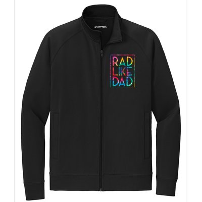 Rad Like Dad Tie Dye Funny Fathers Day Stretch Full-Zip Cadet Jacket