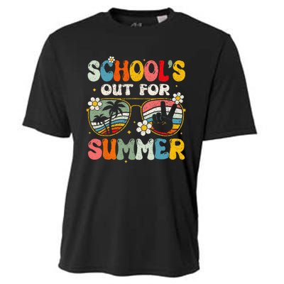 Retro Last Day Of School Schools Out For Summer Teacher Gift Cooling Performance Crew T-Shirt