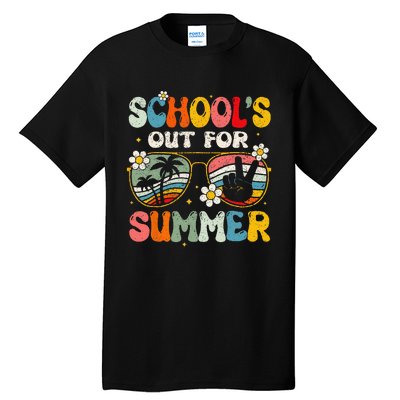 Retro Last Day Of School Schools Out For Summer Teacher Gift Tall T-Shirt