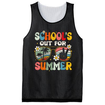 Retro Last Day Of School Schools Out For Summer Teacher Gift Mesh Reversible Basketball Jersey Tank