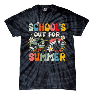 Retro Last Day Of School Schools Out For Summer Teacher Gift Tie-Dye T-Shirt