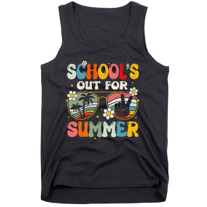 Retro Last Day Of School Schools Out For Summer Teacher Gift Tank Top