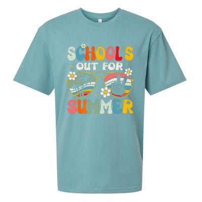 Retro Last Day Of School Schools Out For Summer Teacher Gift Sueded Cloud Jersey T-Shirt