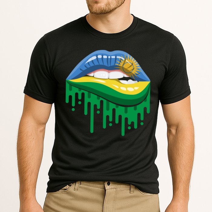Rwanda Lips Dripping Cooling Performance Crew T-Shirt