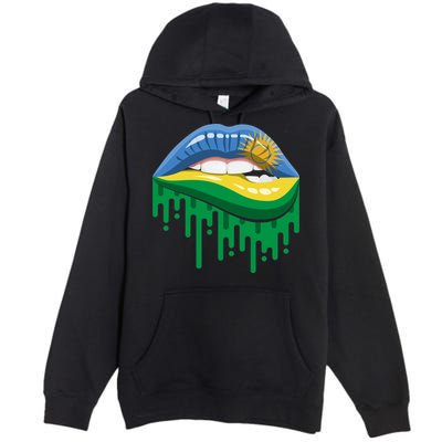 Rwanda Lips Dripping Premium Pullover Hoodie