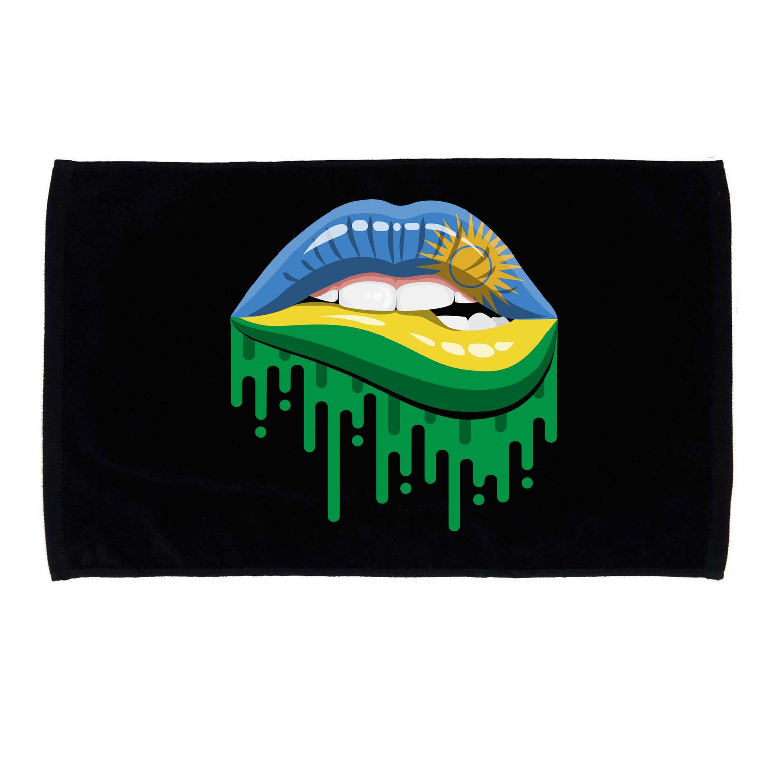 Rwanda Lips Dripping Microfiber Hand Towel