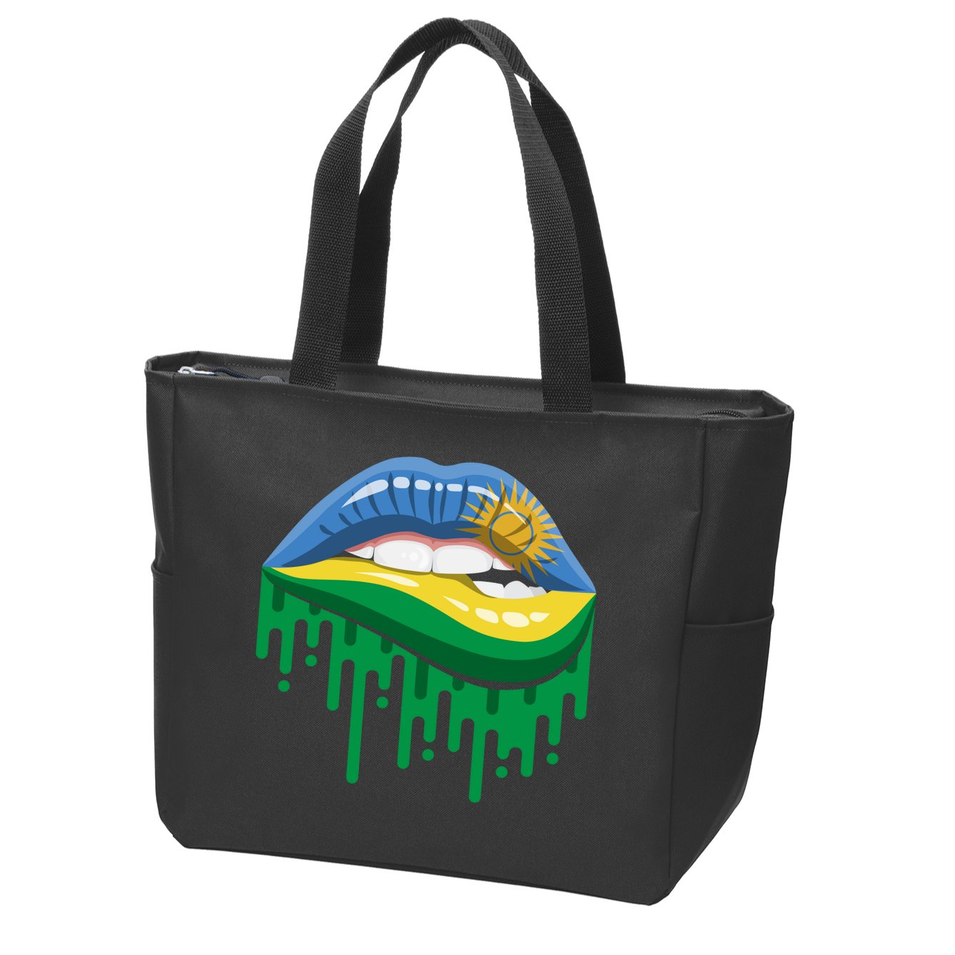 Rwanda Lips Dripping Zip Tote Bag