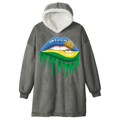 Rwanda Lips Dripping Hooded Wearable Blanket