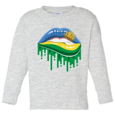 Rwanda Lips Dripping Toddler Long Sleeve Shirt