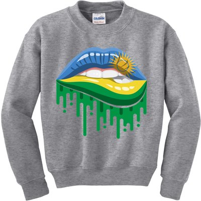 Rwanda Lips Dripping Kids Sweatshirt