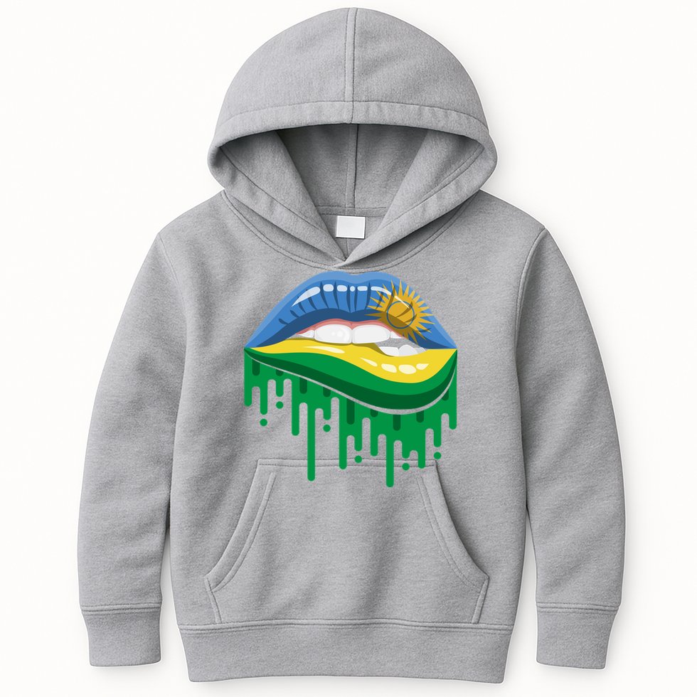 Rwanda Lips Dripping Kids Hoodie